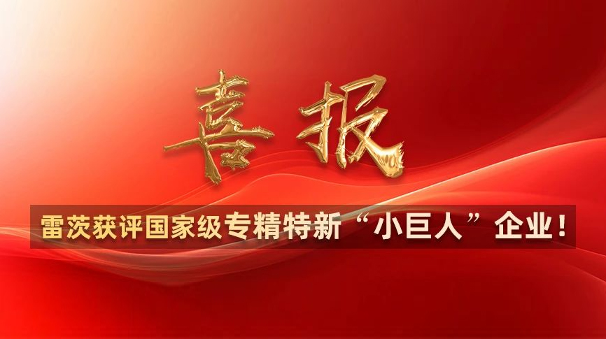喜報(bào)：雷茨獲評國家級專精特新“小巨人”企業(yè)！